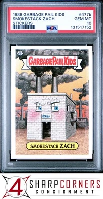 1988 GARBAGE PAIL KIDS STICKERS #477b SMOKESTACK ZACH SERIES 12 PSA 10 - Image 1 of 3