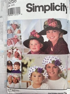Simplicity Sewing Pattern 8268 Mother & Daughter Hats Sun, Beret, Baseball Cap - Picture 1 of 2