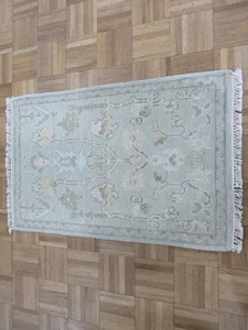 2 x 3 Hand Knotted Gray Modern Oushak Oriental Rug G16162 - Picture 1 of 8