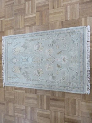 2 x 3 Hand Knotted Gray Modern Oushak Oriental Rug G16161 - Image 1 of 4