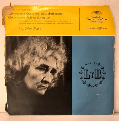 BEETHOVEN - ELLY NEY - SONATE POUR PIANO N° 8 C-MOL OP 13 - VINYLE VG+/G LP MONO - Photo 1/4