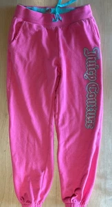 Juicy Couture- Y2K Girls Youth Jogger Pants Size S (7/8) Bright Pink Sparkly - Picture 1 of 9