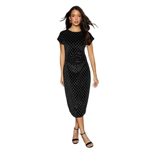 Principles  Vestido Midi Purpurina de Terciopelo para Mujer (DH7792) - Imagen 1 de 3