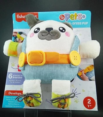 Плюшевая игрушка щенок Fisher-Price Learn-To-Dress для малышей 2+ развивает ловкость и S - Изображение 1 из 4