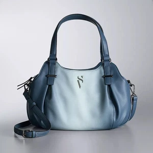 Simply Vera Vera Wang Damen blau Denim ombre Buena Umhängetasche Tasche-Neu mit Etikett - Bild 1 von 8