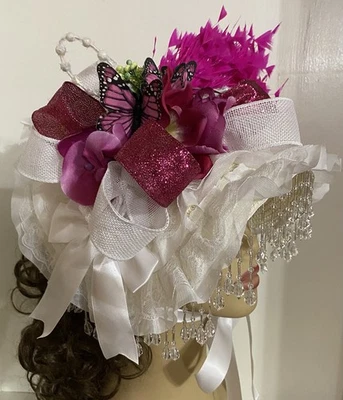 Gorro de fiesta de té teatral cena damas recreación victoriana de la Guerra Civil Foto 1 de 3