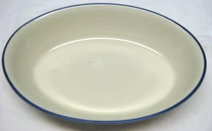 VINTAGE PFALTZGRAFF "SKY / OCEAN BREEZE" 7" x 10" OVAL BOWL - BLUE STRIPES - Picture 1 of 3