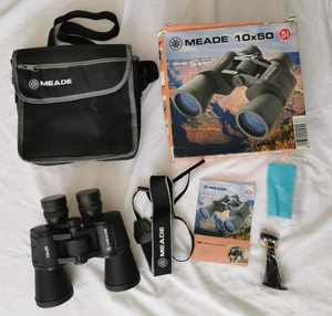 Meade 10x50mm Binoculars High Resolution Porro BaK-4 Prism Coated Lenses Bresser - Picture 1 of 15