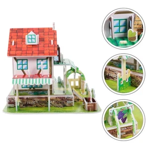 3D -Puzzlespielzeug Kind Mini-Hausbausatz Rahmen Zur Papierherstellung - Bild 1 von 12