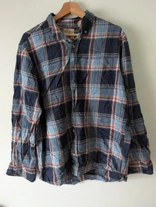 Red Head Checked Flannel Shirt - Medium Blue Cotton Blend - Picture 1 of 2