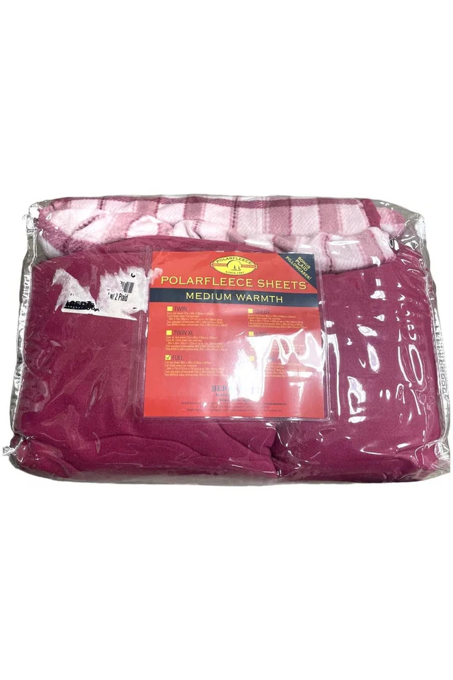 Juego de sábanas de vellón polar Malden Mills con estuches adicionales a cuadros bayas Foto 1 de 1