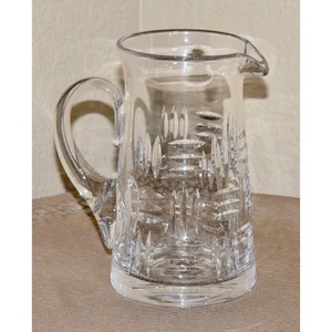 Tiffany & Co. Crystal Pitcher Crisscross Cut Discontinued 8" Tall Tankard Heavy - Picture 1 of 5