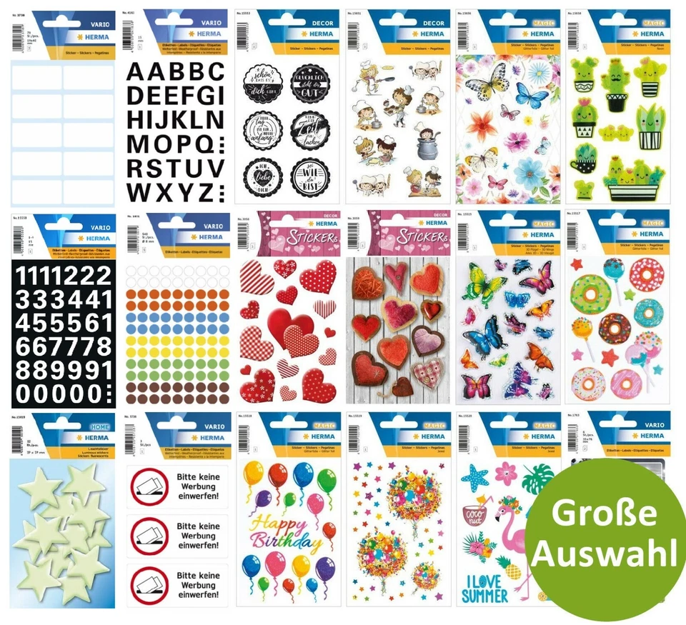 Herma Sticker Aufkleber Etiketten Klebepunkte Zahlen Buchstaben Motive Auswahl - Bild 1 von 1