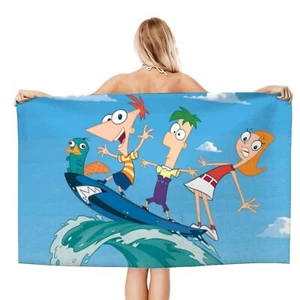 Phineas and Ferb Gifts Beach Towel for Women Girl Or Boys Birthday   30.7"*51.2" - Picture 1 of 7