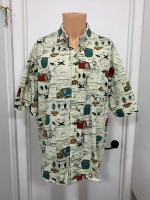 Michael Austin Rugged Wear mens xxl short sleeve camping button cotton shirt - Image 1 of 4
