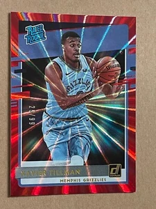 2020-21 Donruss Rated Rookie XAVIER TILLMAN Red Laser RC /99 Grizzlies - Picture 1 of 2