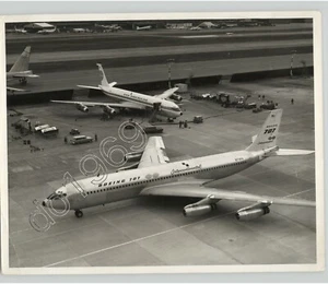Aviation Boeing 707 Pan Am Jets on Runway 1950s PRESS PHOTO - Picture 1 of 2
