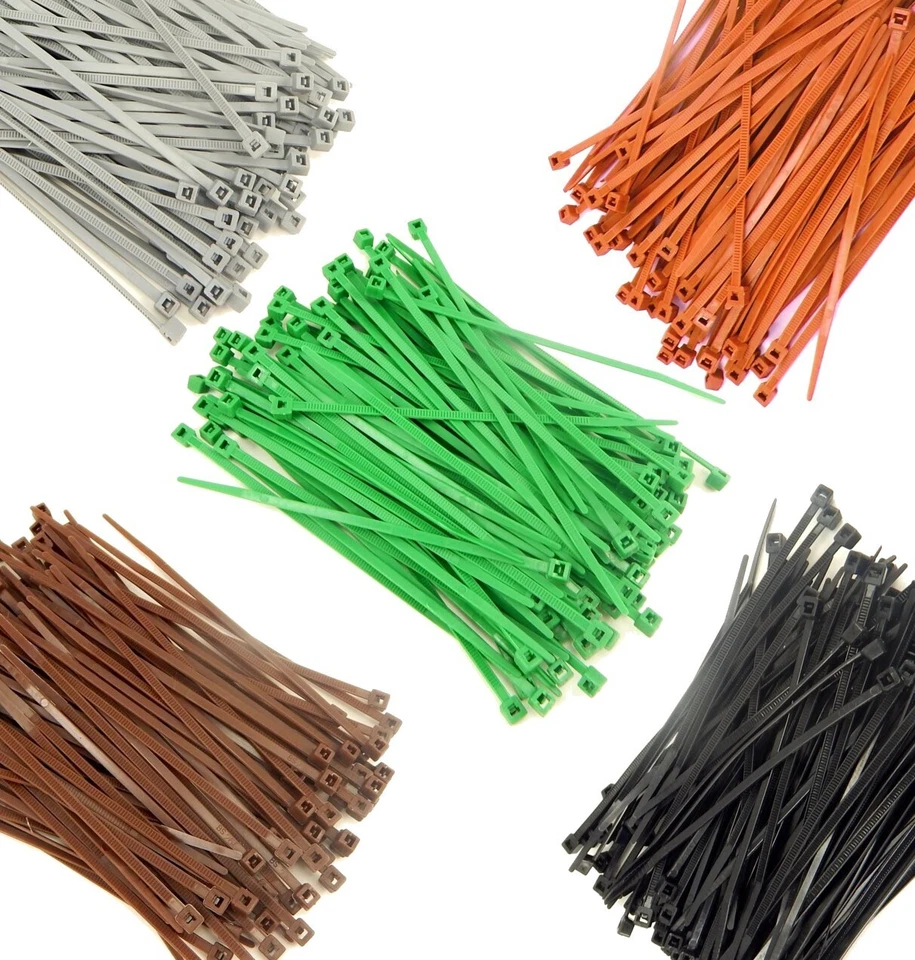 BOWERS TOOL CO. Zip Cable Ties 4" 18lbs 500pc Nylon Wire Tie Wraps Camo Earth Tone Made in USA