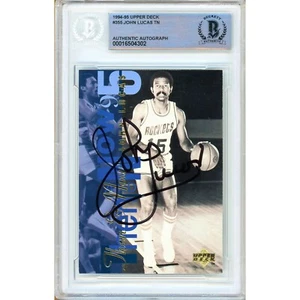 1994-95 Upper Deck #355 John Lucas Signed Card Auto Beckett Slab Houston Rockets - Picture 1 of 5