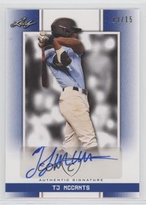 2019 Leaf Perfect Game National Showcase Auto Blue /15 TJ McCants #BA-TJM Auto