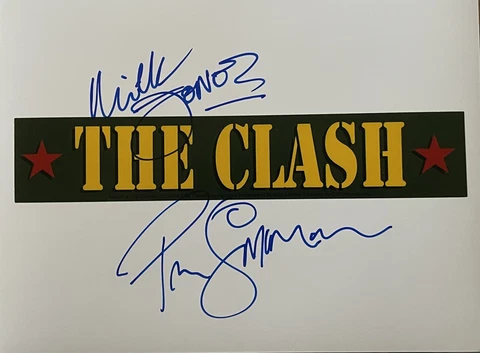 The Clash Paul Simonon & Mick Jones Signed 10x8 Photo Cover