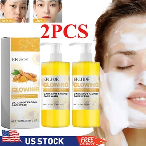 2PCS Turmeric Facial Cleanser, Turmeric Facial Wash, Turmeric Foaming Cleanser - Picture 1 of 10