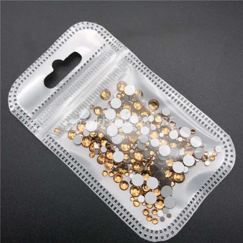 46 colors 2-5mm 400pcs Nail Art Rhinestones Crystal Gems 3D Tips DIY Decoration - Image 1 of 4