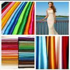 Silky Satin Fabric Dress Craft Plain Wedding Drape Shinny Quilting Material 44"