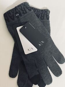 New Armani Exchange AX Mens TOUCH SCREEN CASHMERE GLOVES 