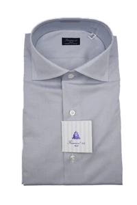 New FINAMORE Napoli HANDMADE Dress EDUARDO Shirt  Size 17 Us 43 Eu (FIN287) - Picture 1 of 2