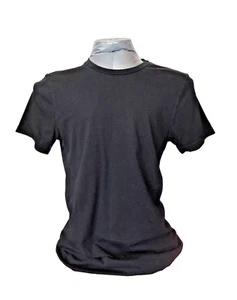 Camiseta Top H&M Dividida Clásica Manga Corta Negra Algodón Pequeña - Imagen 1 de 6