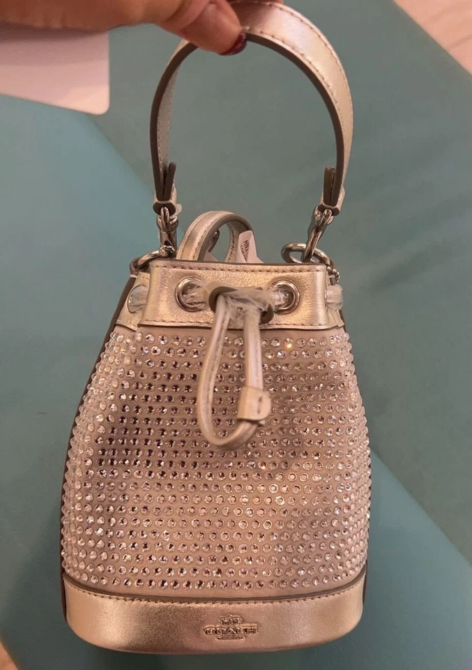 with tags Coach Mini Bucket Bag In Signature Canvas CR145/CW301/CX213