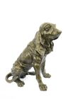 Art Deco Bronze Sculpture Statue Basset Bloodhound Hound Dog Sleuth Figurine NR