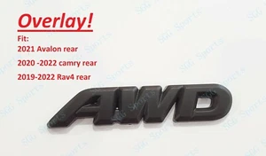 Portón trasero negro mate AWD SUPERPOSICIÓN emblema insignia letra ajuste Avalon Camry Rav4 - Imagen 1 de 4