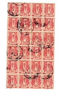 FRANCE PLANCHE 24 TIMBREs STAMPs Oblitéré N°672 1944 1945 CROIX LORRAINE WWII - Picture 1 of 2