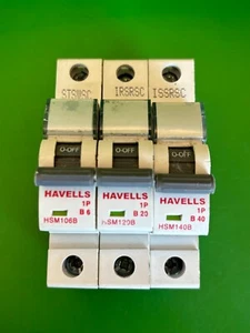 Havells MCB B6 6A HSM106B B20 20A HSM120B B40 40A HSM140B - Imagen 1 de 7