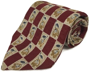 Amherst Brock 100% Seide Krawatte Herren Krawatte Blume Rot Italien Männer Größe 58L 3,75w Gr. - Bild 1 von 10