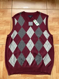 NWT, Club Room Men's Argyle Sweater Vest, L - Picture 1 of 4