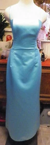Jessica McClintock Gunne Sax Azul Satén Formal Noche Vestido Largo 7 - Imagen 1 de 6