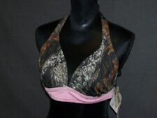 Wilderness Dreams Camouflage Lingerie Mossy Oak MO Padded Pink Trim Halter Top M