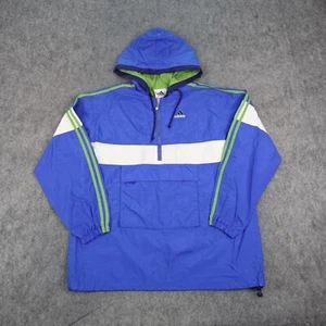 Vintage Adidas Jacket Mens Large Blue Green Anorak Hoodie Frutiger Aero 90s Y2K - Picture 1 of 13