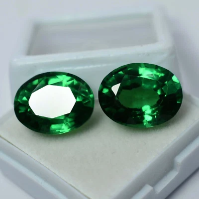 18.10 Ct Natural Tsavorite GARNET Green Oval Cut CERTIFIED Loose Gemstone Pair - Image 1 of 4