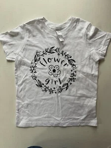 Rabbit Skins Girls T-Shirt Sz 4 “Flower Girl” - Picture 1 of 4
