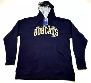 Felpa con cappuccio uomo L blu nuova con etichette Champion MONTANA STATE UNIVERSITY Bobcats Walk Camp - Foto 1 di 11