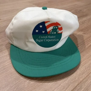 Cappello SnapBack vintage United States Sugar Corporation made in USA bianco verde - Foto 1 di 6