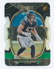 2022 Select Concourse Black & Green Prizm Die-Cut Jack Sanborn #62 Rookie RC