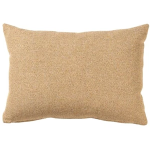 Classic Herringbone Tweed Boudoir Cushion in Ochre Yellow. 17x12" Cover - Picture 1 of 4