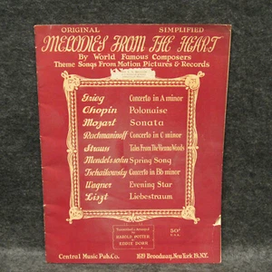 1946 Original Melodies From The Heart Piano Sheet Music Book Booklet Mozart - Foto 1 di 7