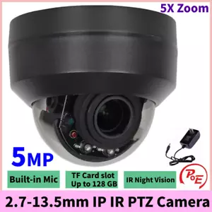 5MP IP IR PTZ Camera In Mic POE Speed Dome 5X Zoom 2.7-13.5mm SD Card Slot IP66 - Bild 1 von 9