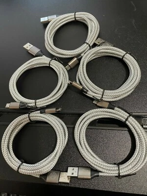 100 Pack MicroUSB Charger Cable (3 foot) Micro USB to USB A Nylon Braided Cord - Image 1 of 3